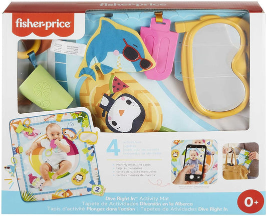 Fisher-Price Dive Right in Activity Mat, Pool-Themed Playmat