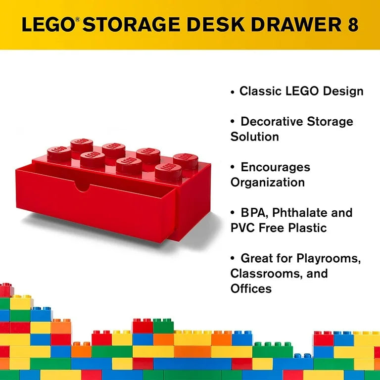 Red LEGO Drawer 8 stud